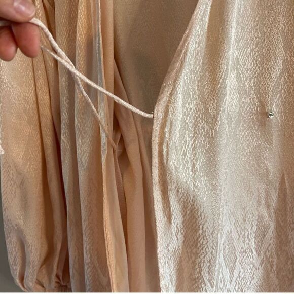 AFRM Milos Long Sleeve Wrap Minidress In Icy Pink Snake || SZ S - Picture 10 of 15